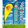 Rush 48 Hour Zoom 3 Feather Flag w/ Stand- 10' Single Sided w/spike base