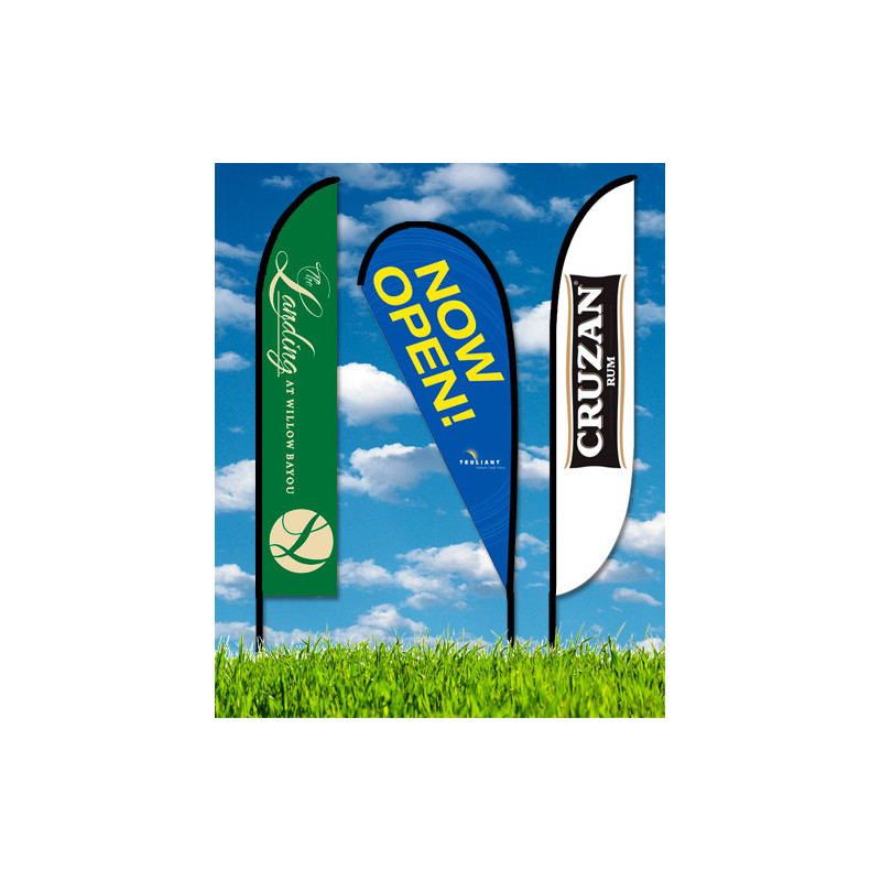 Zoom 5 Feather Flag w/ Stand - 15.7' Double Sided Graphic