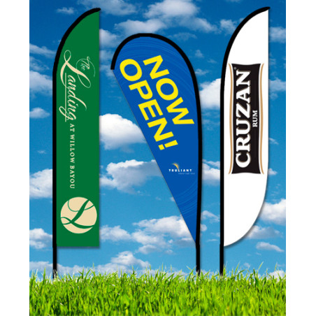 Zoom 5 Feather Flag w/ Stand - 15.7' Double Sided Graphic