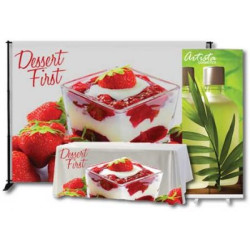 Trade Show Pack 1/8x10 Vinyl Banner, 33" Retractable, 6' Throw