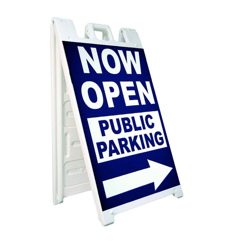 Black Standard Sandwich Board Display w/ 2 Sided Graphic