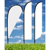 Rush 48 Hour Zoom 4 13' 2 sided Feather Flag w/ Stand and Spike base - 13' Double Sided Graphic