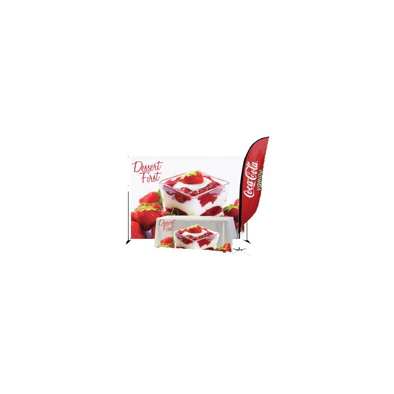 Trade Show Pack 2/ 8x8 Vinyl Banner, 10' Feather Flag, 6' Throw