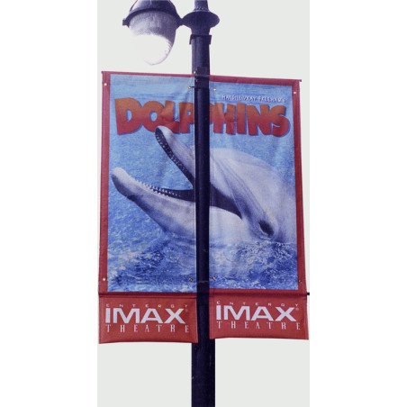 Custom Full Color Pole Banner 30"x84" Two Sided - 13 oz. Vinyl with grommets