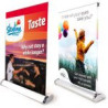 Mini Table Top Retractable Banner Stand w/ Graphic - 12"x16.5"