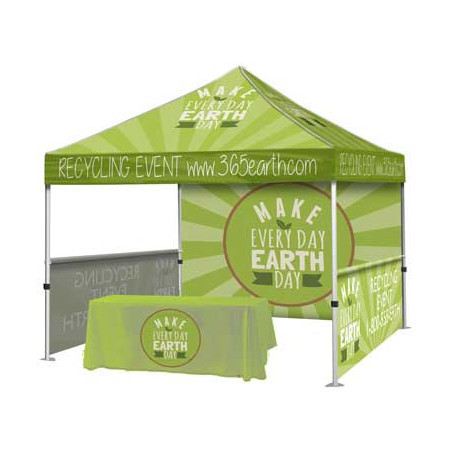 Steel Event Tent Package 4 – Steel Tent + Throw + Full Back Wall + 2 Half Walls
