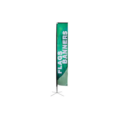 15' Large Block Flag (29"x154") - Single Sided w/spike Base
