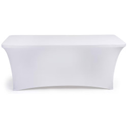 Sublimated Stretch Curved Fit Table Throw for 6' table, 4 sided, Closed Back