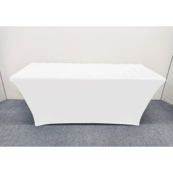 Sublimated Stretch Curved Fit Table Throw for 6' table, 4 sided, Closed Back