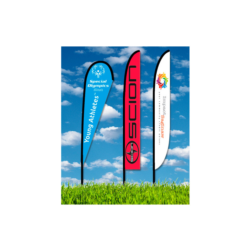 Zoom 6 Feather Flag w/ Stand - 19.7' Single Sided Graphic
