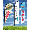 Rush 24 Hour Zoom 4 Feather Flag w/ Stand - 13' 2- Sided Graphic w/Spike Base