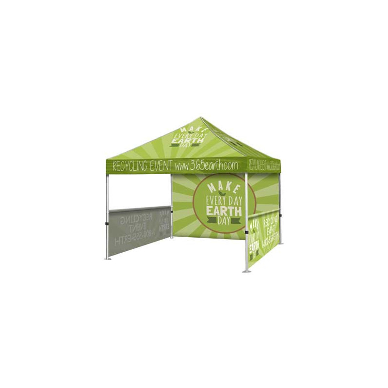 10'x10' Steel Event Tent w/ Full Back Wall & 2 1/2 Walls