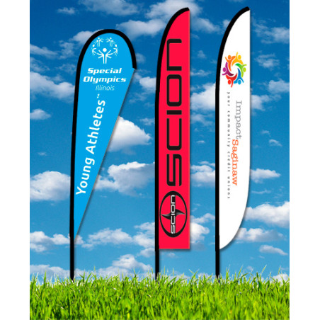 Zoom 6 Feather Flag w/ Stand - 19.7' Double Sided Graphic