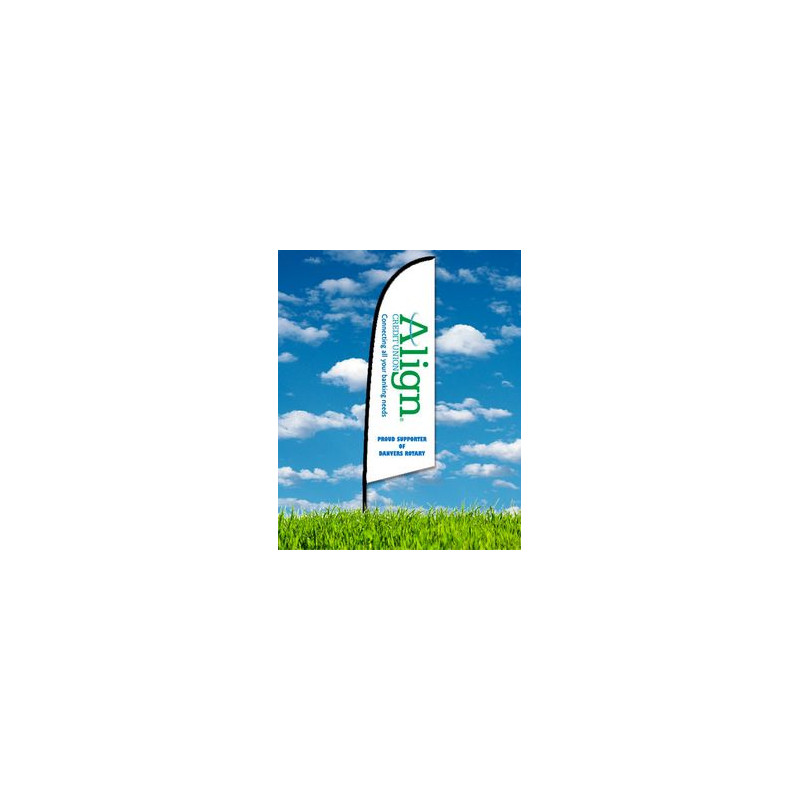 Zoom 2 Straight Flag w/ Stand - 8' Double Sided Graphic w/Spike Base