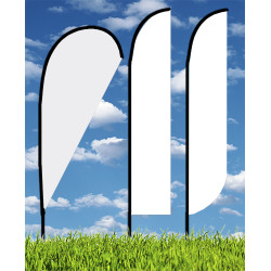Zoom 4 Feather Flag w/ Stand - 13' Single Sided Graphic w/Spike Base