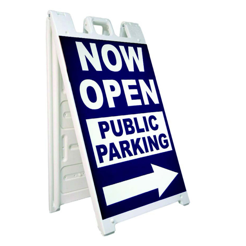 White Standard Sandwich Board Display w/ 2 Sided Graphic