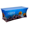 Sublimated Stretch Curved Fit Table Throw for 8' table, 4 sided, Closed Back