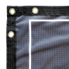 Close up of grommets and heading of banner