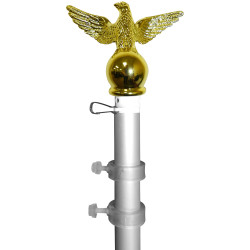 6' Silver Aluminum Spinner Pole - Eagle Top