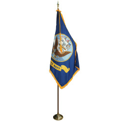 8' Pole & 3' x 5' Flag - Navy Indoor Presentation Set