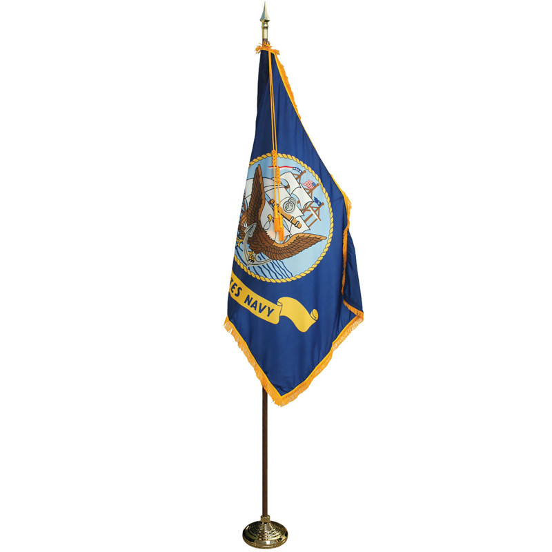 8' Pole & 3' x 5' Flag - Navy Indoor Presentation Set