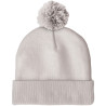 Knit Beanie with Pom and Ribbed Cuff (No Logo)