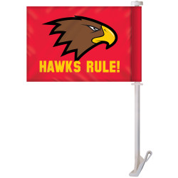 Rear view of car flag