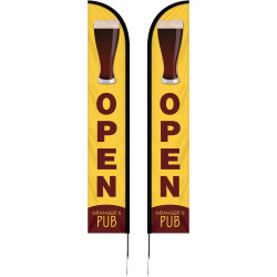 12' Double Sided Portable Half Drop Banner w/ Hardware Set