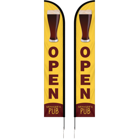 12' Double Sided Portable Half Drop Banner w/ Hardware Set