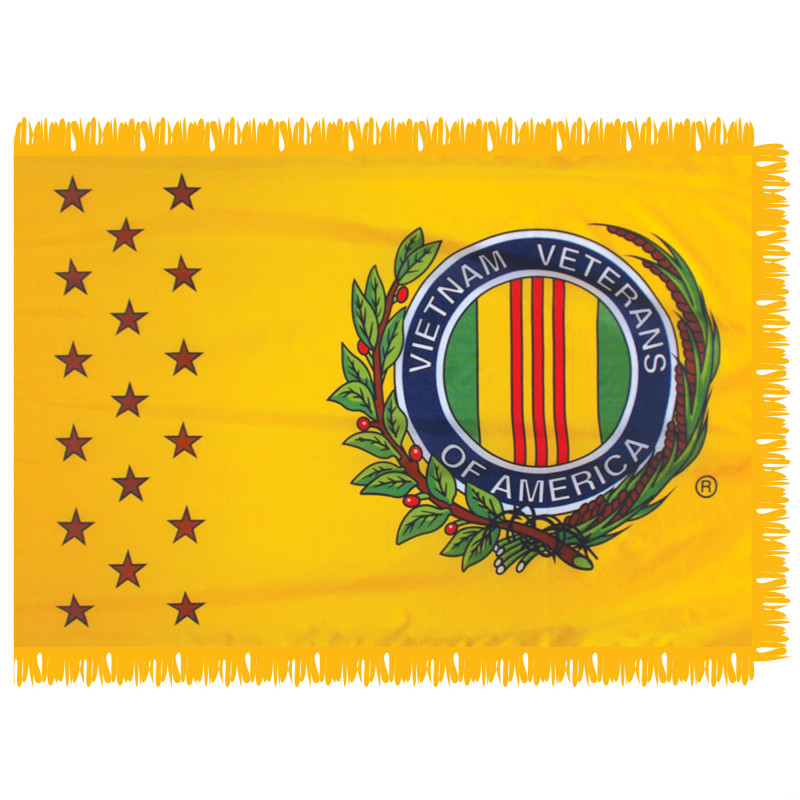 Vietnam Veterans of America 3' x 5' Indoor Flag with Pole Sleeve and Fringe