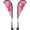 Double Sided Portable Teardrop Car Flag - Non-Adjustable Base