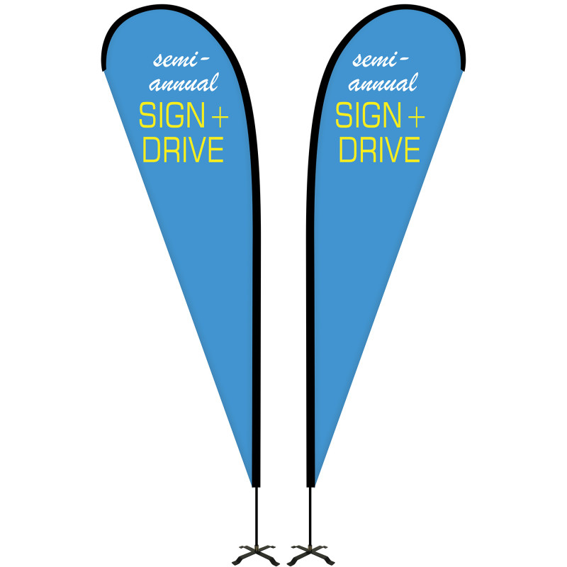 10' Portable Double Sided Teardrop Kit w/Cross Base