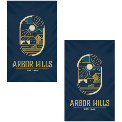 5' x 8' Double Sided Embroidered Banner with Pole Sleeve