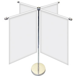 11-19.7" Metal Telescopic Flagpole with Four Double Sided Banners