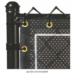 Front corner with zip ties