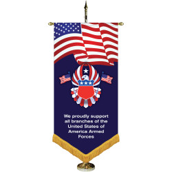 36" x 72" Premium Gonfalon 7' Kit / V-Cut / Fringe