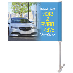 Rear view of car flag