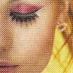 Back close up of fabric and print