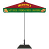 7.5' Heavy Duty Square Umbrella Kit with Valance and Steel Base