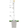 35' White Fiberglass Flagpole External Halyard - Hinged Base