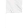 2-Color 4" x 5" Custom White High Gloss Polyethylene Marking Flag with 30" Wire Staff
