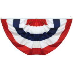 16"x 32" Sewn 5-Stripe Nylon Pleated Fan