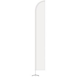 15' Double Sided Half Drop Banner w/Premium Hardware & Cross Base
