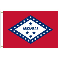 Arkansas 4' x 6' 2-ply Polyester Flag w/ Heading & Grommets