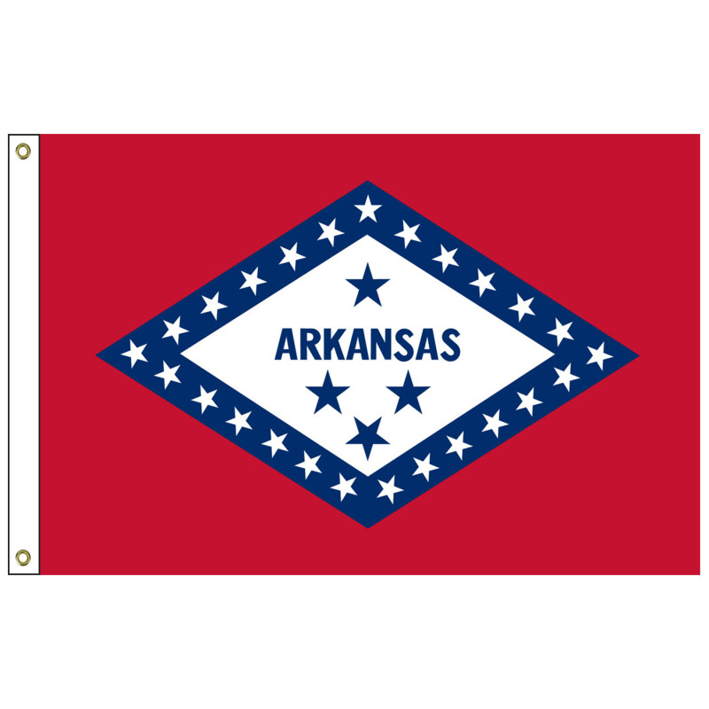 Arkansas 4' x 6' 2-ply Polyester Flag w/ Heading & Grommets