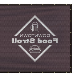 Back side view showing fabric, print and finishing