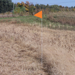 Solid Color Yellow Pennant Field Flag w/White Staff