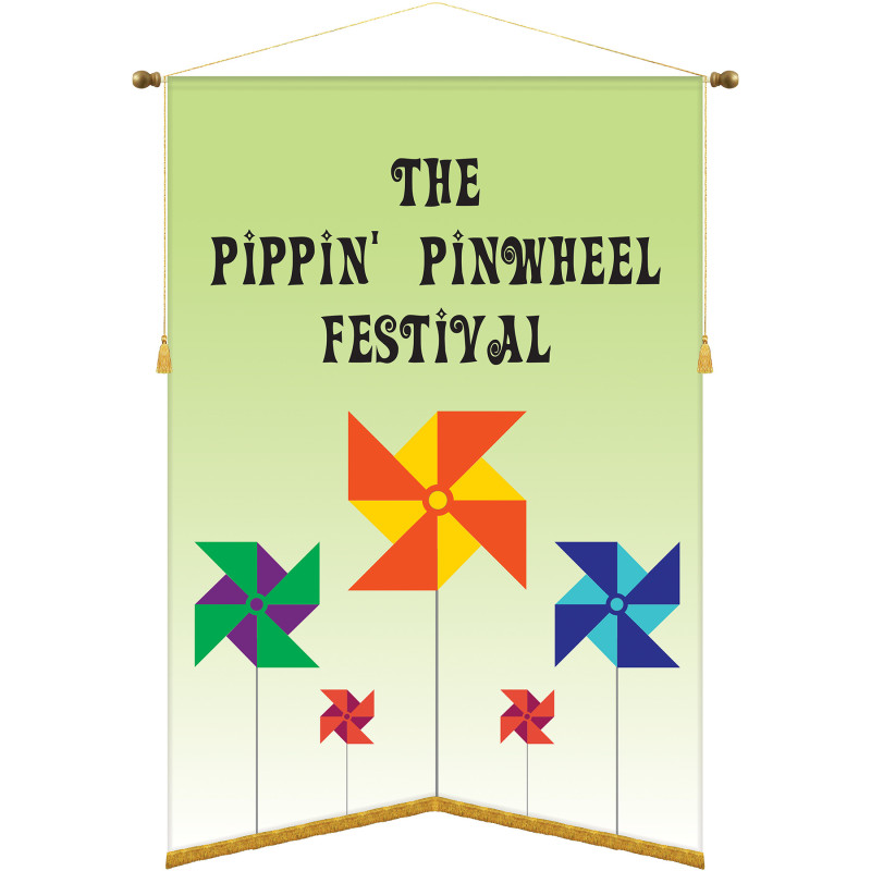 42" x 60" Podium Banner, Angle Cut / with Fringe