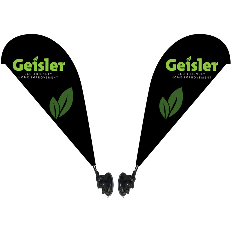 Double Sided Mini Teardrop Banner with Premium Suction Cup