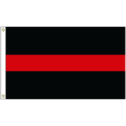 3' x 5' Thin Red Line Flag w/ Heading & Grommets